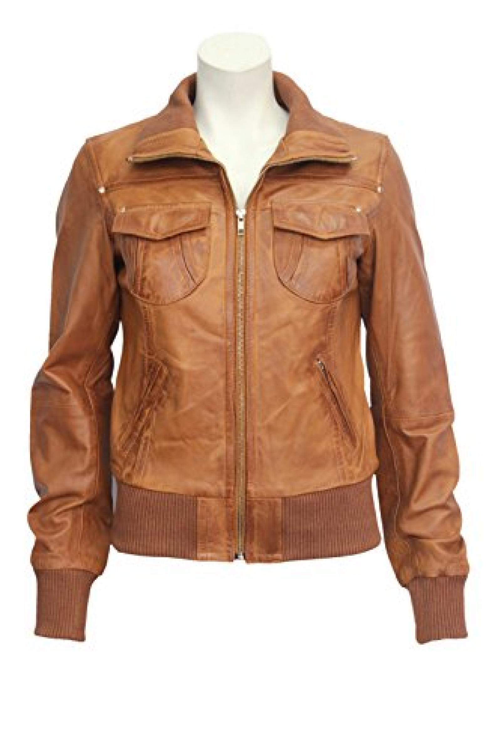 "Fusion" Ladies tan gewaschen kurze Bomber Radfahrer-Motorrad- Stil Lederjacke "Fusion" Ladies tan gewaschen kurze Bomber Radfahrer-Motorrad- Stil Lederjacke